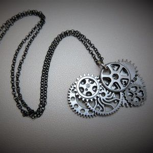 Steam Punk Necklace Metal Victorian Edwardian Style Steampunk